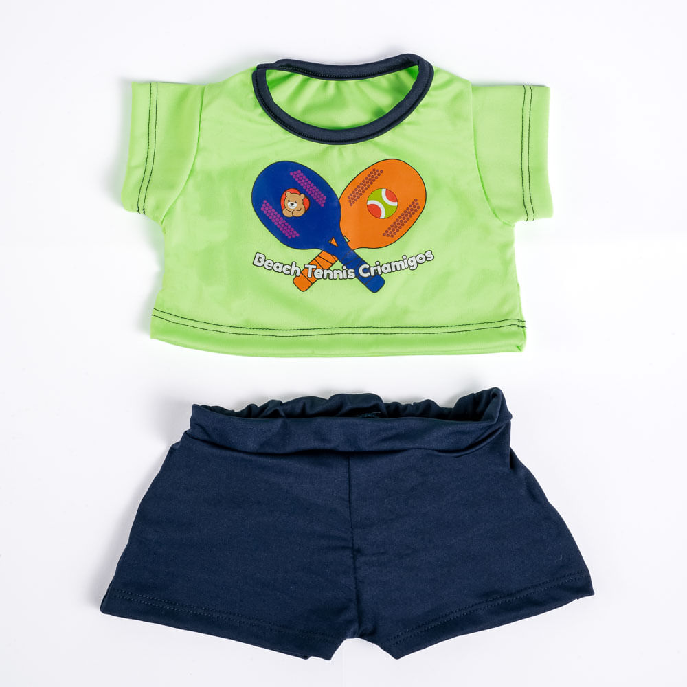 conjunto beach tenis pelucia criamigos